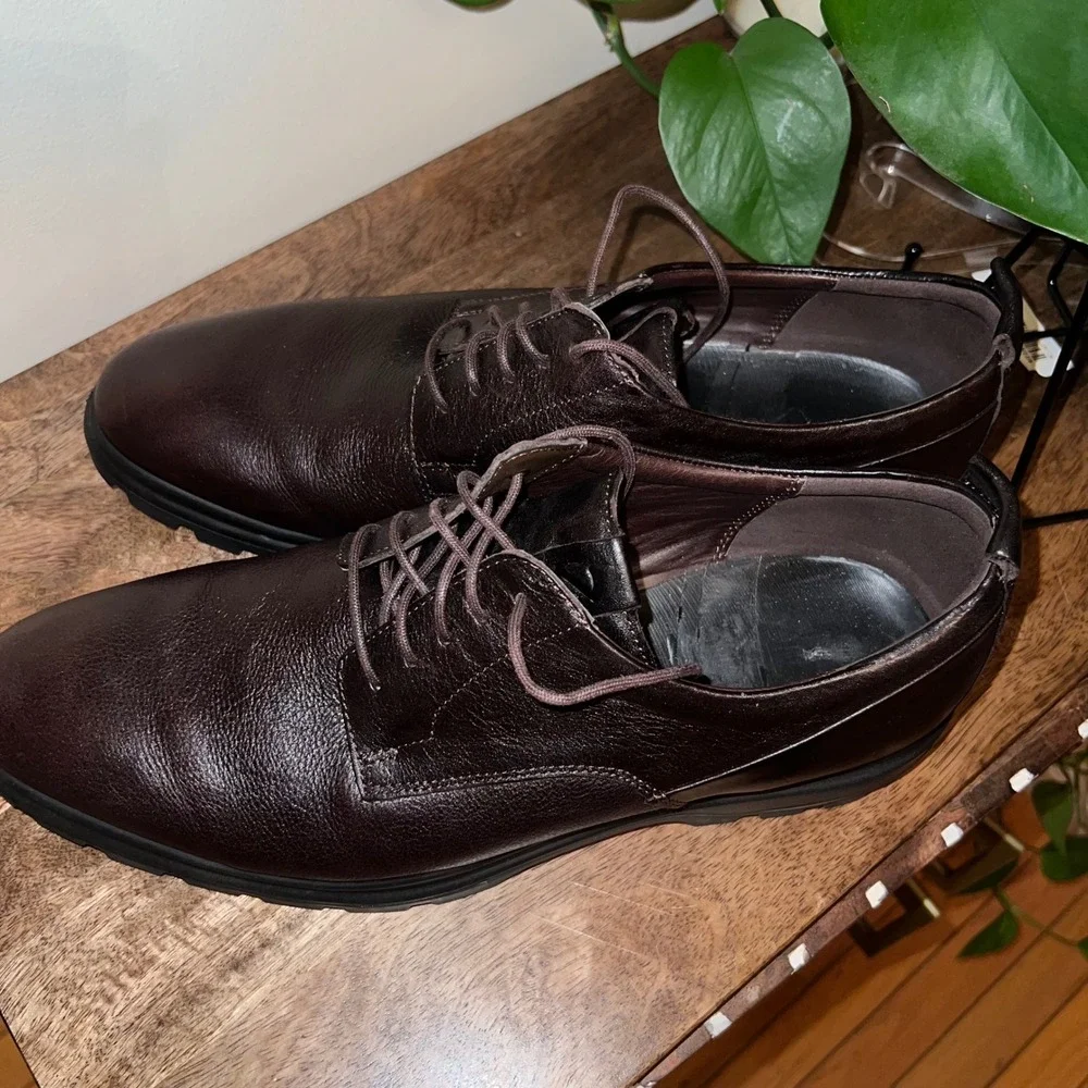 Ecco Citytray Avant Plains Toe Derby Oxford Mens 45/11-11.5 Shoes‎ Brown Leather